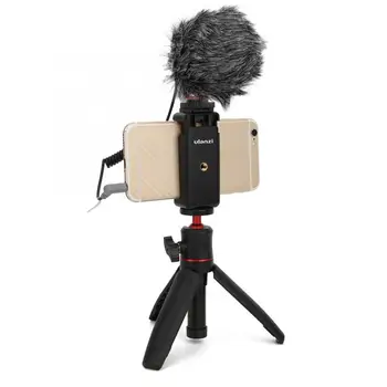 

UALNZI Aluminium Alloy Smartphone Video Mobile Phone Live Broadcast Photography VLog Microphone Kit