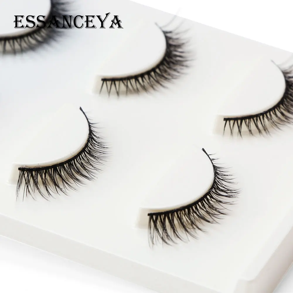 ESSANCEYA 3 пары натуральные накладные ресницы наращивание ресниц Инструмент Maquillage Cilios ресницы искусственные Cilios сексуальные лахсы