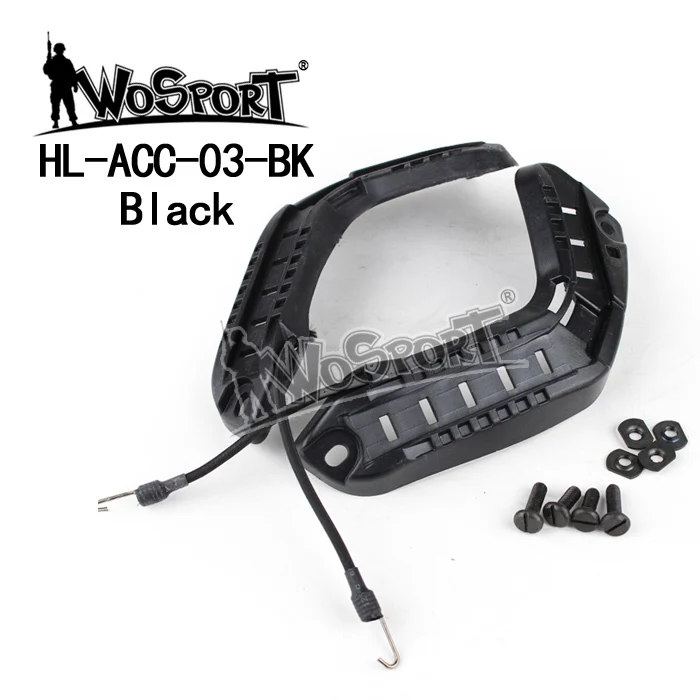 Black Wosport шлем аксессуар наружная углеродистая сталь, тактический защитное оборудование шлем быстрые аксессуары дуга шлема направляющая - Цвет: Black