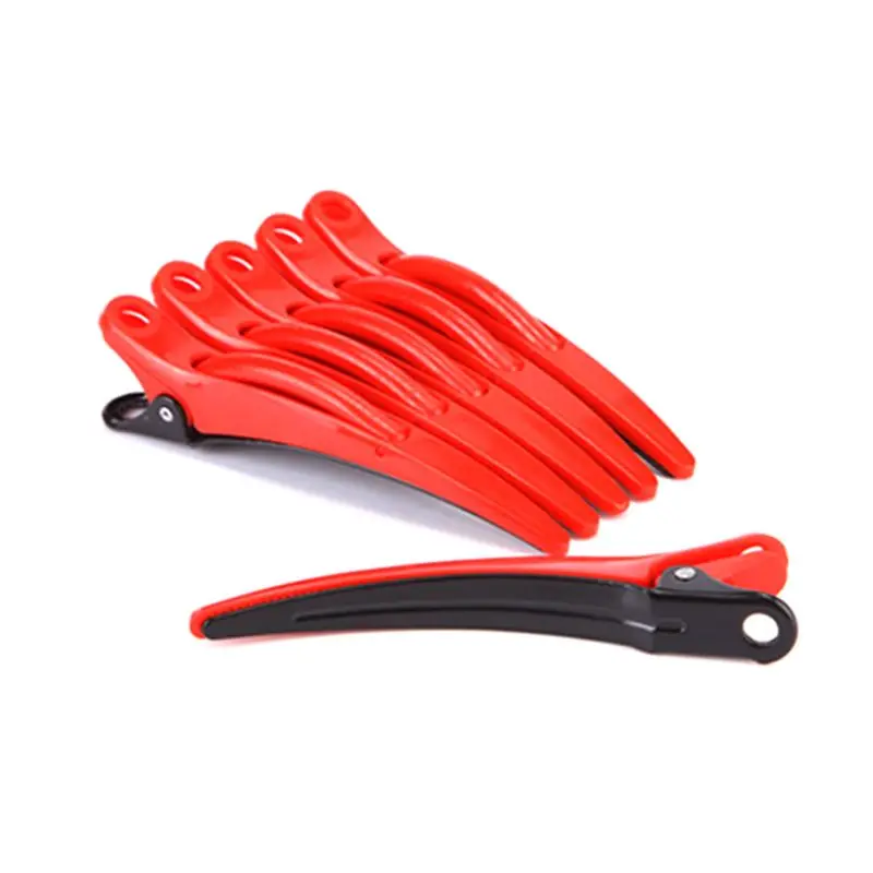 RED 6 шт. модные пластиковые зажимы для волос аллигатора для салона DIY парикмахерский инструмент X7YB - Цвет: RED