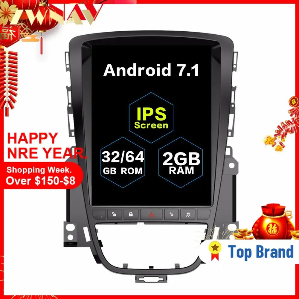 Автомобильный gps навигатор Tesla style 10 4 с большим экраном Android 7 1 для OPEL Vauxhall Holden Astra J