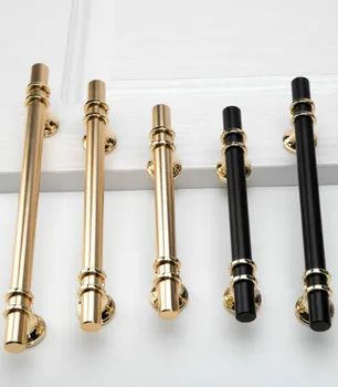 

Golden Cabinet Door Handle Modern European Style Black Bathroom Drawer Handle Wardrobe Furniture Hardware Lengthen