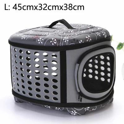 L Gray 45x32x38cm Сумка для переноски собак Портативный кошки сумки складная дорожная сумка щенок переноски сетчатые Наплечные сумки для животных, Размеры S/M/L - Цвет: L Gray 45x32x38cm