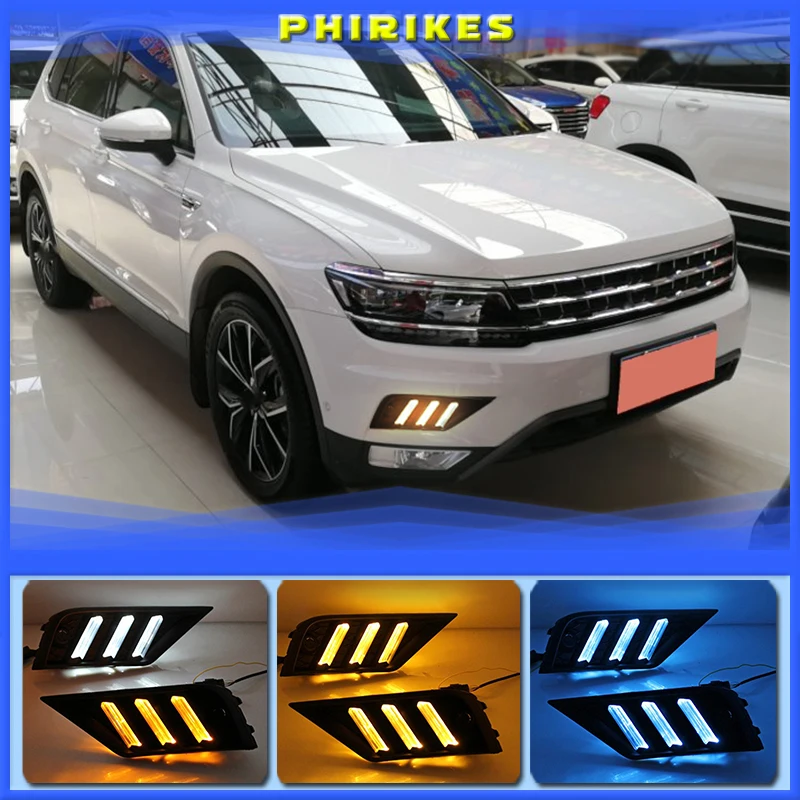 1Pair Car light for Volkswagen VW Tiguan 2017 2018 2019 DRL Daytime