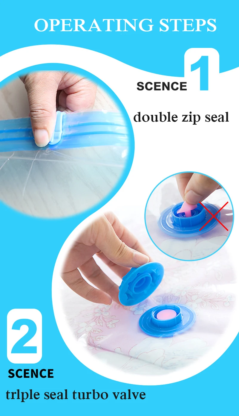 BUBM Reusable Home Vacuum Bags for Clothes Storage Bag Clothes Organizer Seal Compressed travel Luggage Saving Space Bags