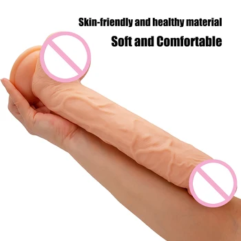 29CM*5CM Oversized Realistic Dildos Soft Skin Feeling Huge Penis Erotic Big Dick Long Phallus Sex Toys for Women Masturbation 4