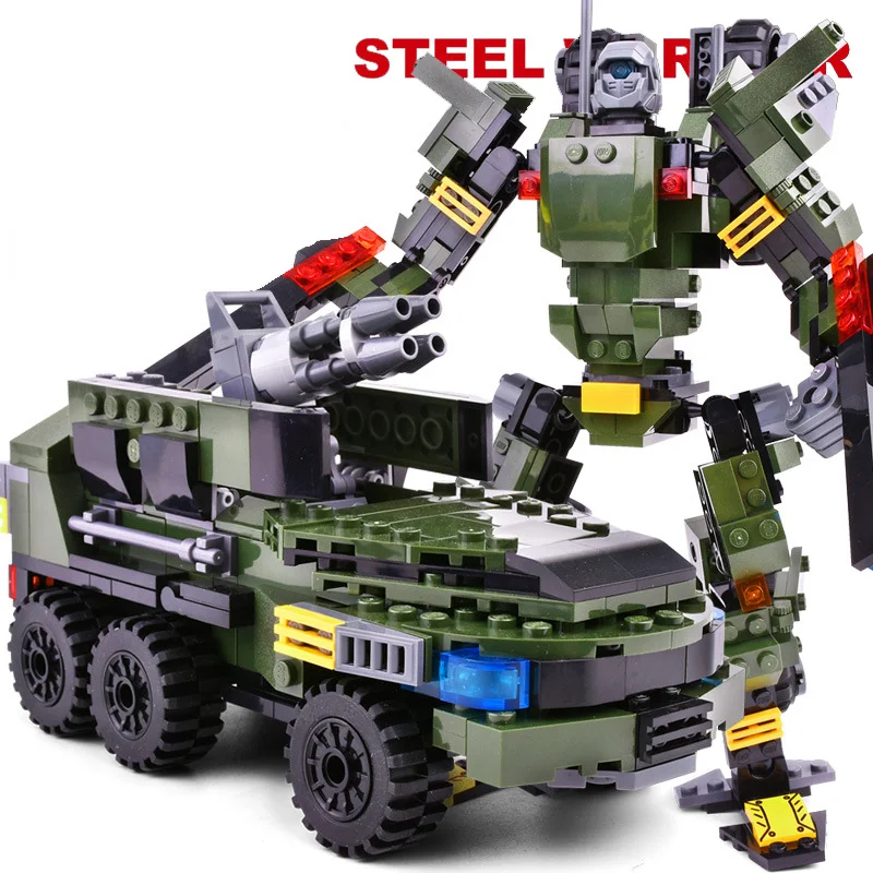 Детские собранные игрушки Алмазный трансформатор робот солдат Boys'birthday