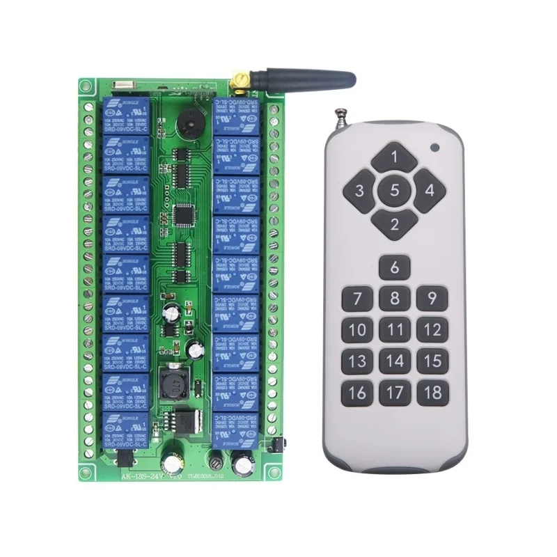 DC12V 24V широкое напряжение 18CH 18Channe RF беспроводной переключатель системы