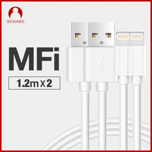 Snowkids 2 шт. Лот MFi кабель для телефона 11 X, 8, 7, 6, 6 S, 5 5S iOS13