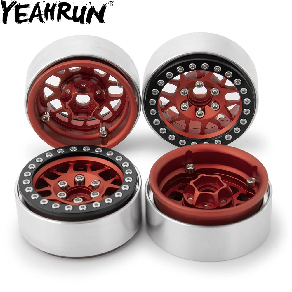 

YEAHRUN 4PCS 1.9inch Aluminium Beadlock Wheels Rims 25mm Width for 1/10 SCX10 TRX4 RC Car