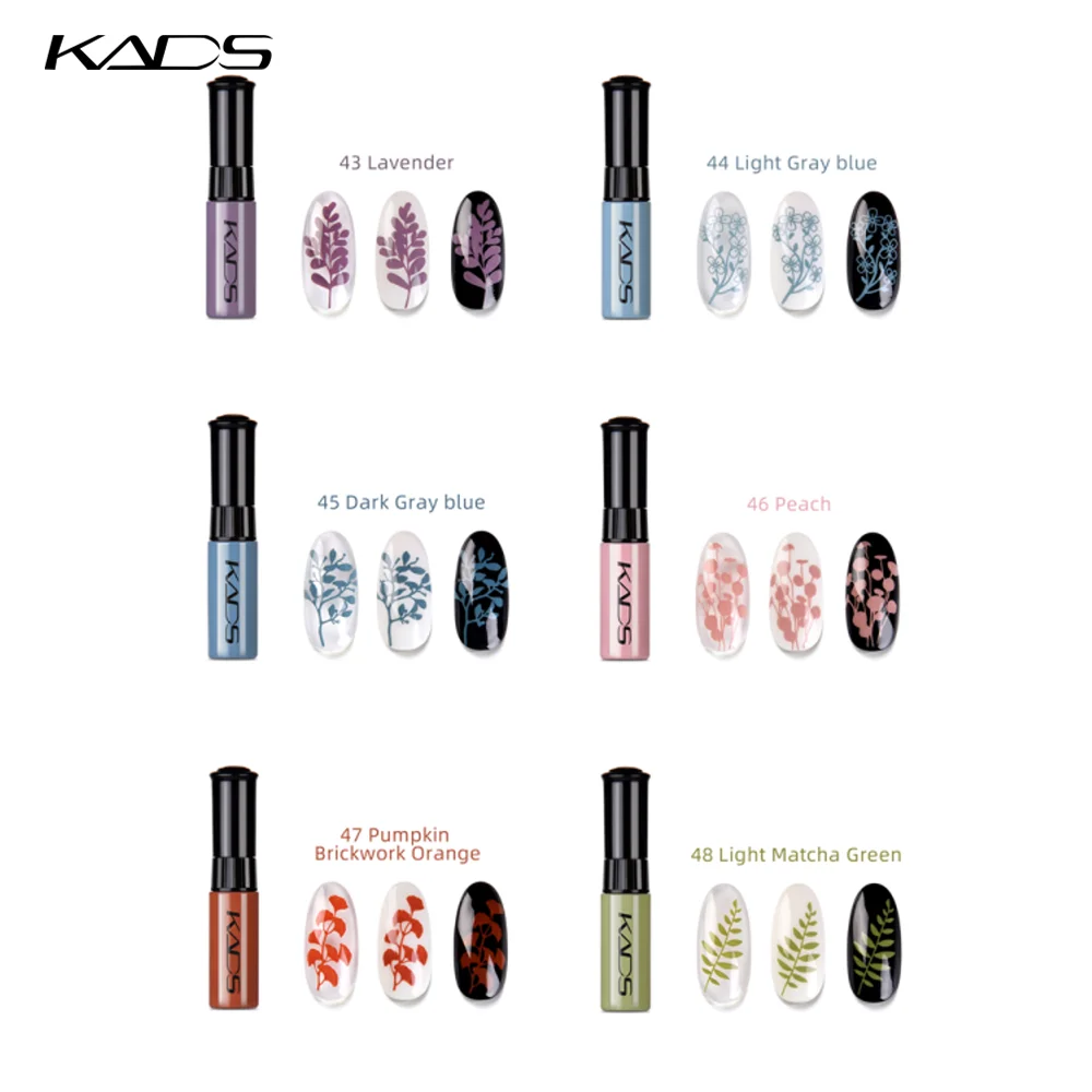 KADS Nail Art Stamping Polish Black White Gold Silver Green Printing Varnish DIY Design Stamping Plate Color Nails Lacquer