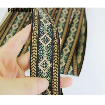 

1Yard 3.8cm Vintage Embroidery Ribbon Ethnic Lace Woven Webbing Boho Trimming DIY Clothes Bag Accessories Embroidered Fabric