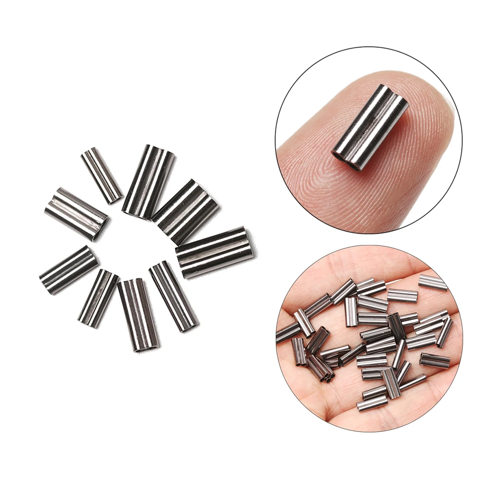 Fishing Crimp Sleeves Barrel Fish Wire Tube Brass Fishing Single Double Barrel Crimping Sleeves Tackle Connector Terminal Tackle cable crimps sleeves,fishing tools,fishing tool,fishing accessories,fishing tackle,fishing line connectors