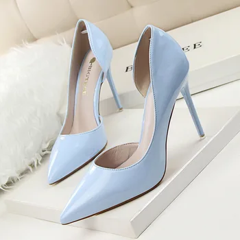 

2020 Women Sexy Fetish 10.5cm High Heels Lady luxury Extreme Heels red Wedding Bridal Prom Pumps Lady Scarpins Blue yellow Shoes