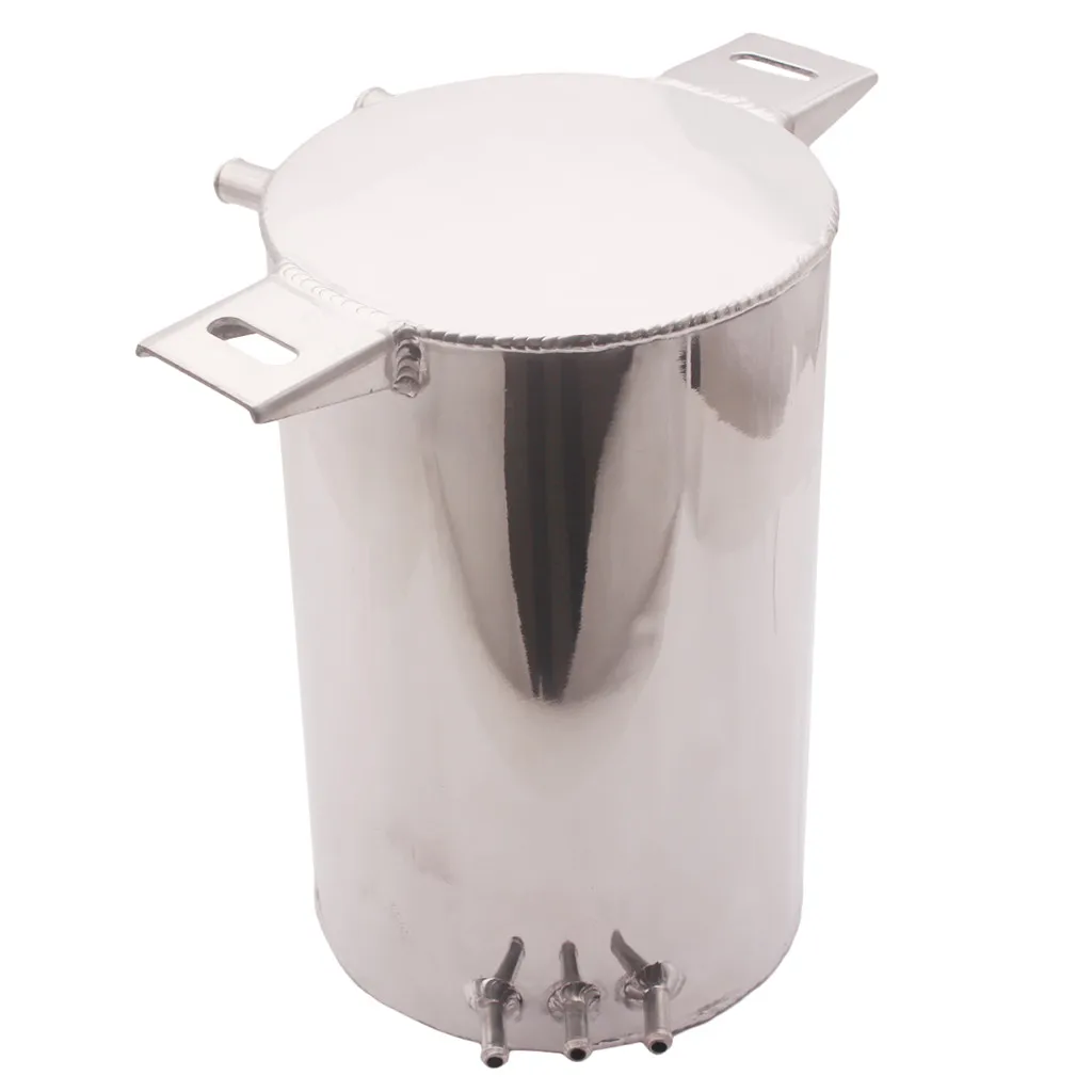 4.5Liter Alloy Mirror Polished Aluminum Swirl Pot Universal Fuel Surge Cell Tank