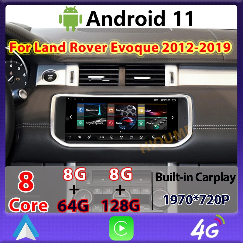 Автомобильный мультимедийный dvd-плеер Android 11 8 + 128G GPS для Land Rover Range Evoque LRX L538 2012-2019