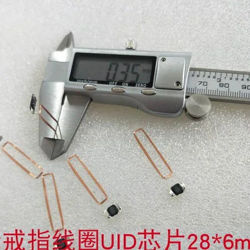28*6*0,35 MM 13,56 MHz ISO14443A UID changable bobina RFID chip pasivo antena etiquetas 10 unids/lote