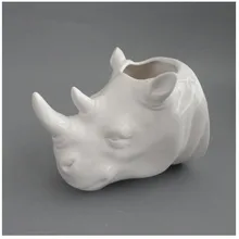 Голова носорога декор в виде вазы стикер Единорог торт статуя животные настенная ваза цветочный горшок день рождения, свадьба, Рождество подарок R2415