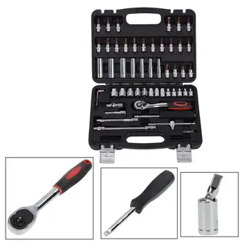 

53pcs Ratchet Wrench Sleeve Set Kit for Car Bicycle Hardware Repair Tools