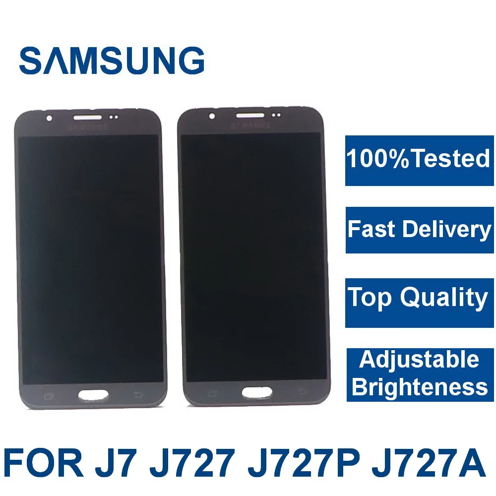 

For Samsung Galaxy LCD J7 J727 SM-J727P J727V J727A Phone LCD Display Touch Screen Digitizer Assembly With Brightness Adjustment