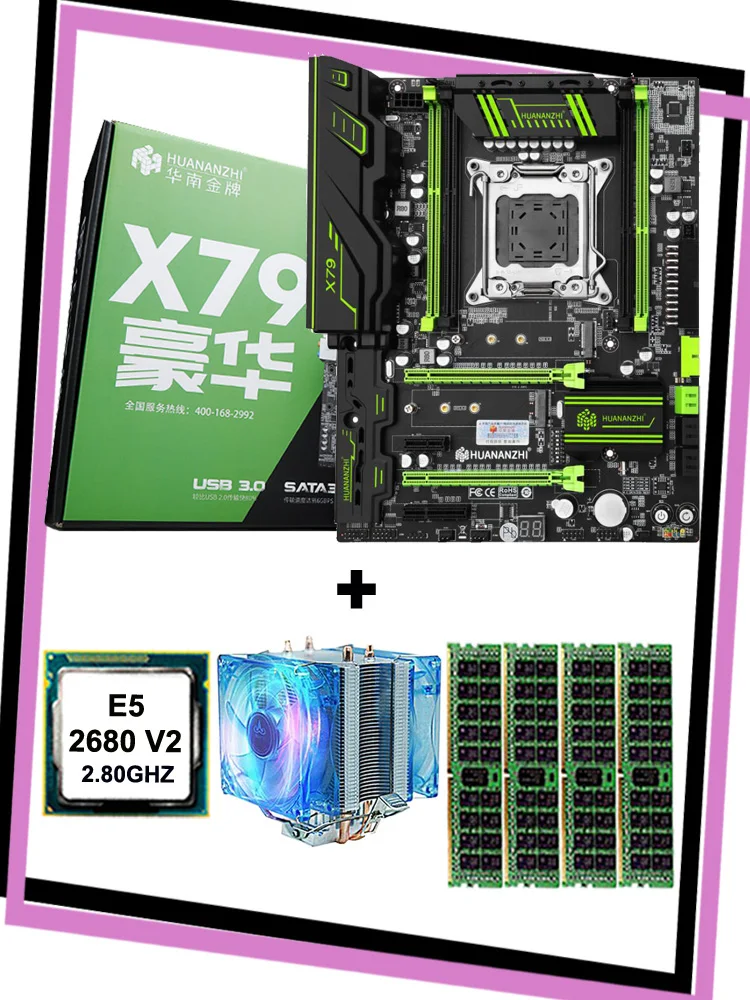 Huananzhi X79 Lga 2011 Super Motherboard Cpu Ram Set 2 M2 Ssd Slot