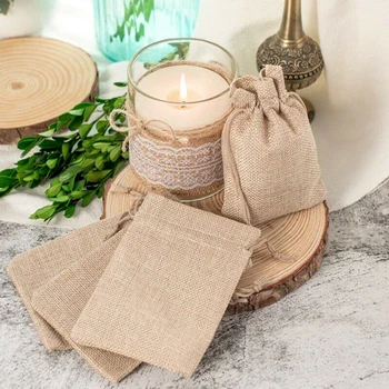 

20PCS Linen Drawstring Bag Custom Jewelry Packaging Drawstring Small Linen Custom Jewelry Packaging Drawstring Small Linen