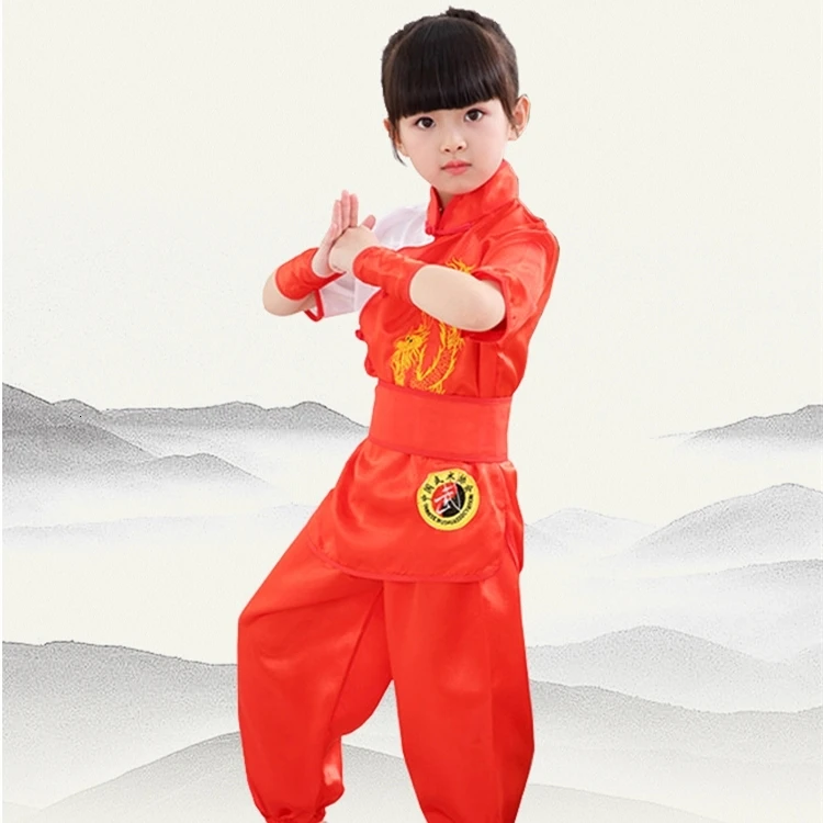 Китайский кунг-фу, Ушу тайцзи, одежда для нового года, Детские традиционные костюмы, Wu Tang, одежда для мальчиков и девочек в китайском стиле - Цвет: Color4