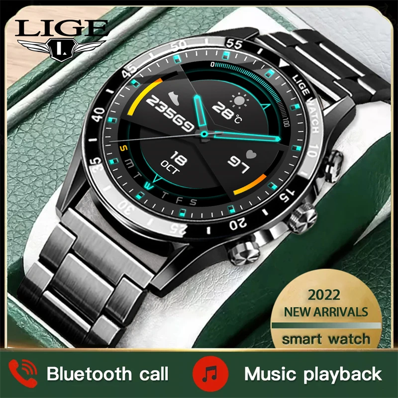 Lige 2022 New Bluetooth Call Smart Watch Men Sports Fitness Tracker