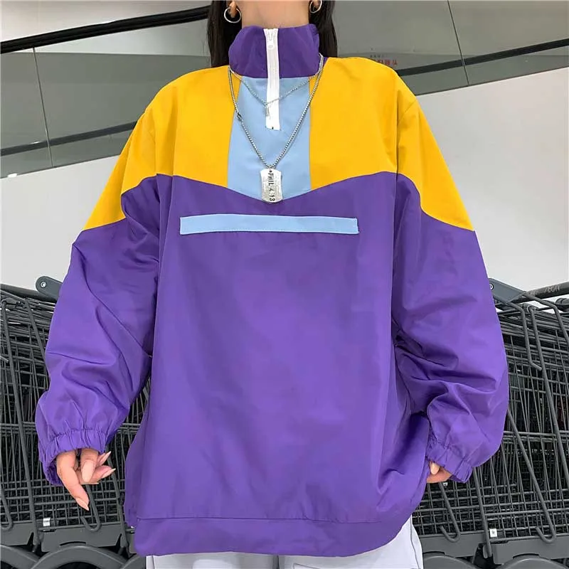 purple top NiceMix комплект из 2 предметов, свитшот для женщин Harajuku, спортивный свитер с вышивкой, толстовки в стиле хип-хоп, повседневное пальто, топы, женские толстовки, пуловер - Цвет: purple top