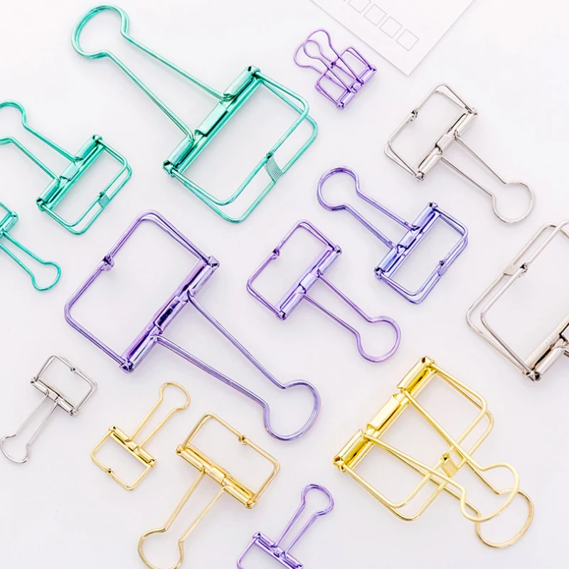 

50pcs/lot Large And Medium And Small Colorful Hollow Long Tail Clip Fifteen Selections Bookmark Planner Tools Scrapbooking