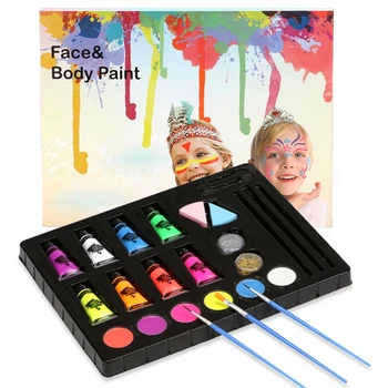 

Non-toxic Body Face Makeup Cosplay Water Soluble Pigment with Brush Halloween Dropship