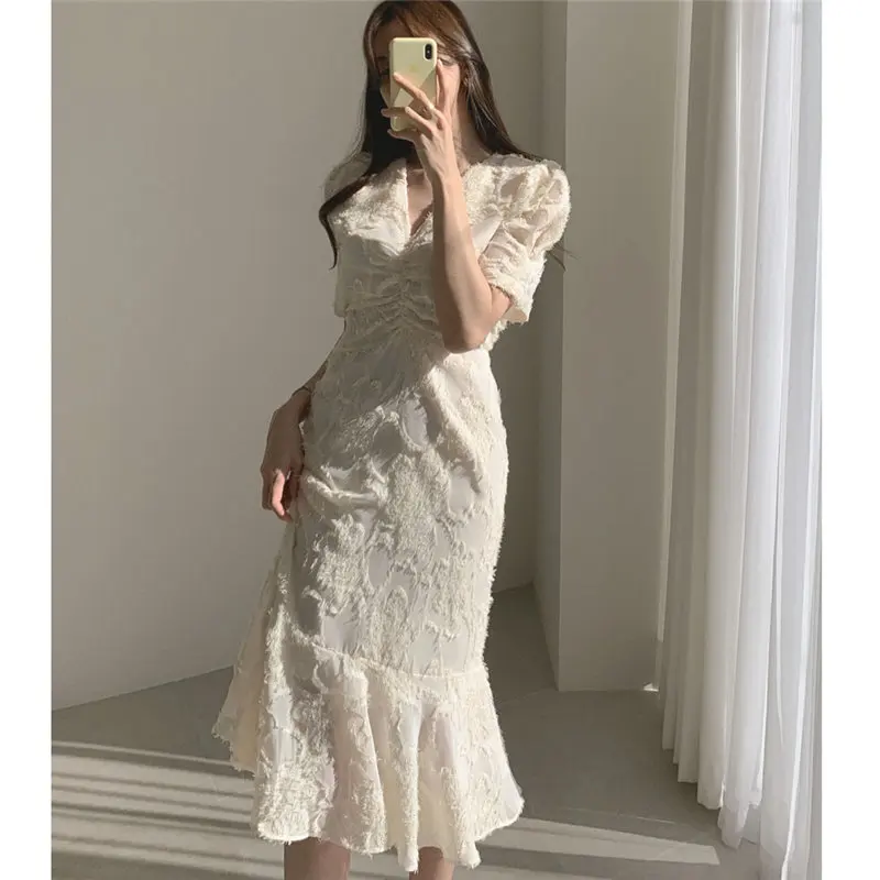 Alien-Kitty-Stylish-V-Neck-Elegant-Waist-Controlled-Slimming-2020-Early-Spring-Plus-Slender-Ruffles-Short