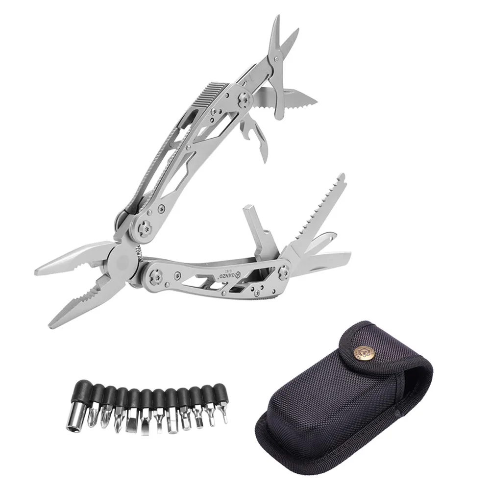 Ganzo G202 outdoor multi tool 24 in 1 tactical pliers screwdrive camping survival equipment edc pocket tool self defense weapon