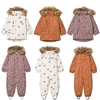 

2020 New Winter Kids Thick Warm Windproof And Waterproof Cute KU Coat Boys Girls Cotton Hooded Jacket Baby Child Ski Clothes