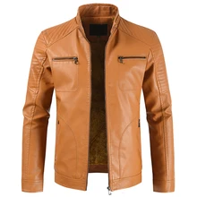 HTLB мужские зимние новые винтажные повседневные флисовые кожаные куртки в стиле панк, мужская верхняя одежда, модная мотоциклетная куртка из искусственной кожи для мужчин