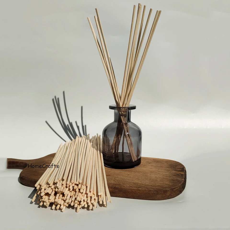 35 bastoncini di ricambio in legno di rattan, 3 x 300 mm naturali e 2 x 240 mm, bastoncini di ricambio ondulati per diffusore di fragranze a olio per stanza e ufficio