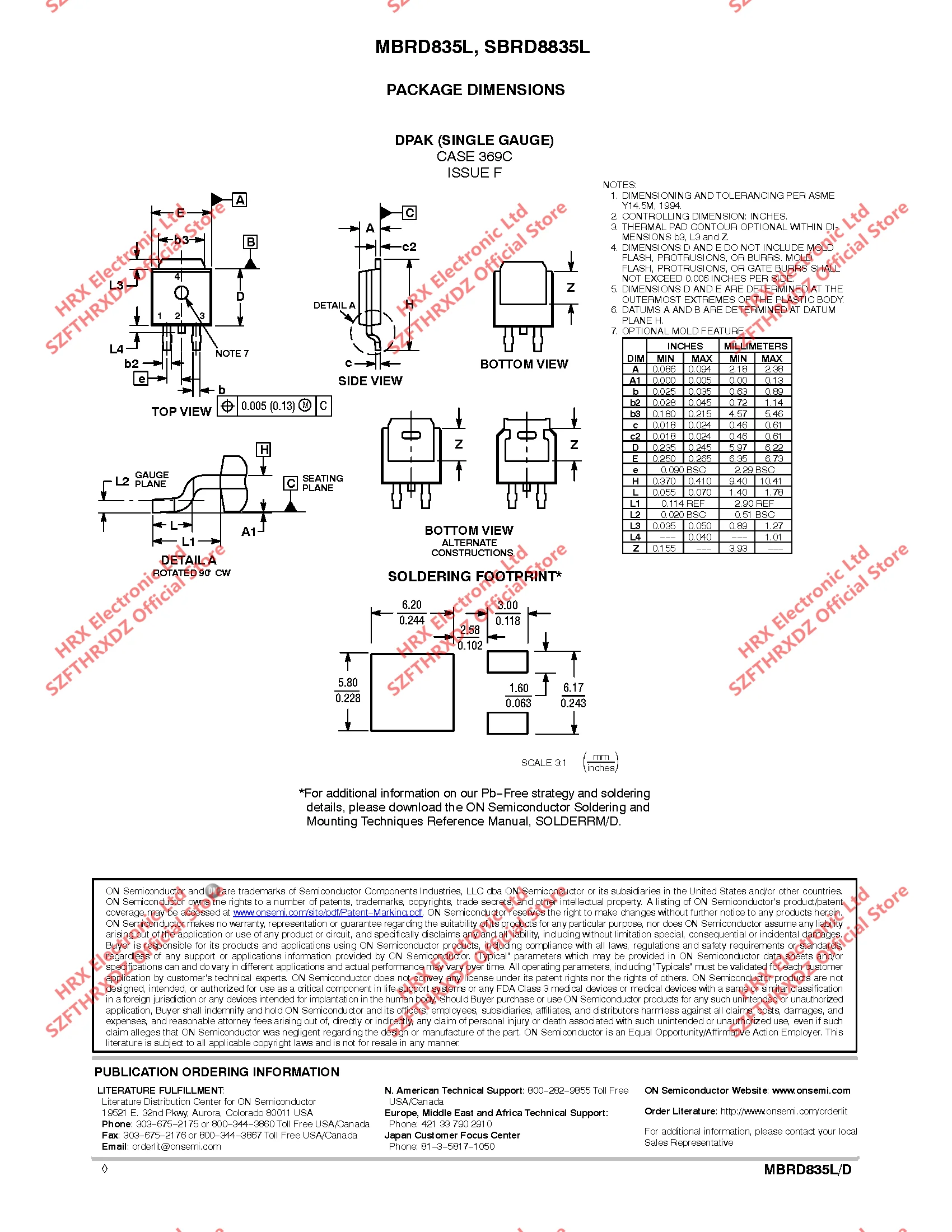 MBRD835LT4G 835LG TO252 MBRD835LG B835LG TO-252 диод Шоттки и выпрямитель 8A 35 в 2500 шт/катушка