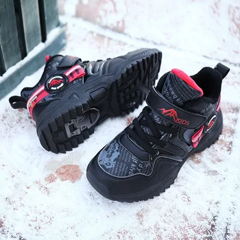 

boys Suede lining Grip steel claw Anti-slippery Wear-resistant children sports Outdoor hiking shoes kids Casual caravan shoes
