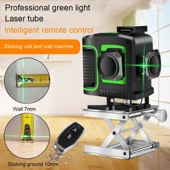 

12 Lines High Precision Level TM 3D Laser Level Self-Leveling Horizontal 360 Rotary Vertical Cross Super Powerful Green Laser