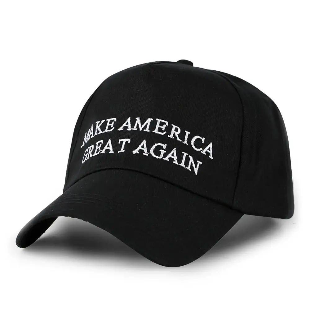 Черный Trump Snapback Make America Great Again Embroidery Baseball Cap Men Hip Hop Hat Kids Casquettes Hats Women Trucker Cotton Hats - Цвет: Черный