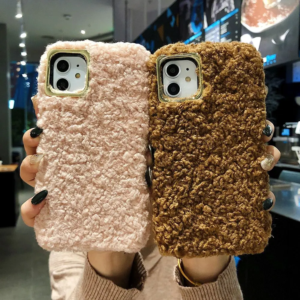 LCHULLE чехол для Apple IPhone 11 Pro X XR XS MAX 6 6S 7 8 Plus Мягкий мех теплый искусственный пушистый