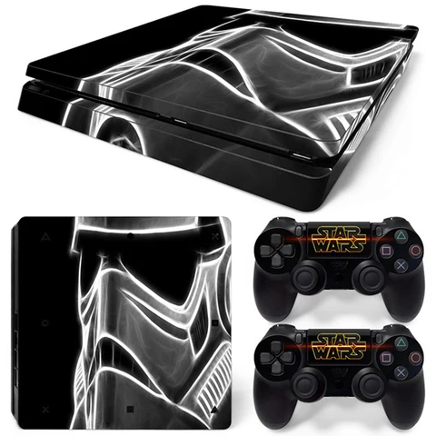 Wars Darth Vader Sticker Cover Wrap Protector Skin For Sony PS4 Slim Console & 2PCS Controller Skin Decal For PS4 Slim