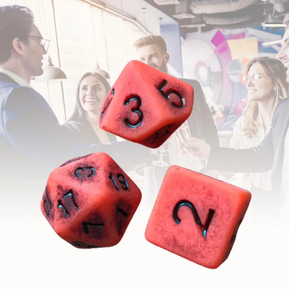 7Pcs Per Set Dice Antique Multi sided Acrylic Orange 7 Dice Board Game Set  for Party Entertainment Supplies|Dice| - AliExpress