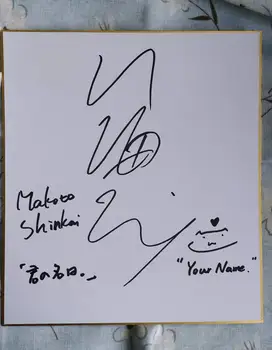 

hand drawn Makoto Shinkai Shikishi Card Art Board Your Name autographed 272*242mm J-POP