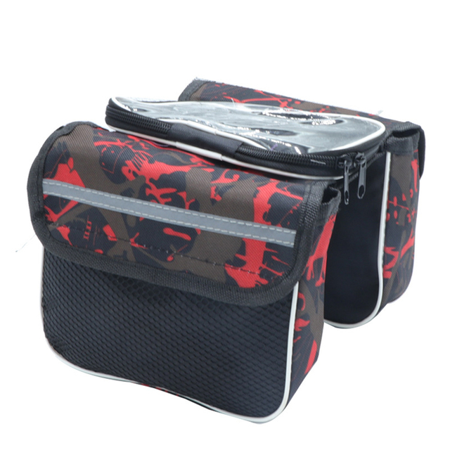 Bag Front Beam Package on The Tube Package Mountain Bike Bag Saddle Bag Riding Equipment Accessories Mobile Phone Bag