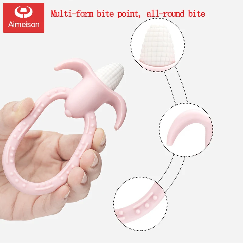 Aimeison Baby Molar Stick Corn Teether Baby Silicone Bite Music Toy Can Be Boiled Non-toxic