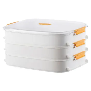 

Kitchen Refrigerator Box Storage Organizer Dumpling Flat Container Crisper