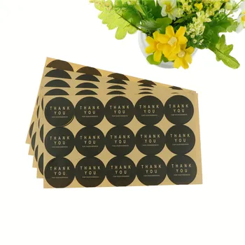 

bake DIY Gift Stickers 5 Sheet Thank You Circle Stickers Handmade Cake Packaging Sealing Label Kraft Sticker