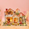DIY Rose garden Assemble Furniture doll house Kit led light with led 3d wooden Miniature house home decoration Christmas gifts ► Photo 2/6