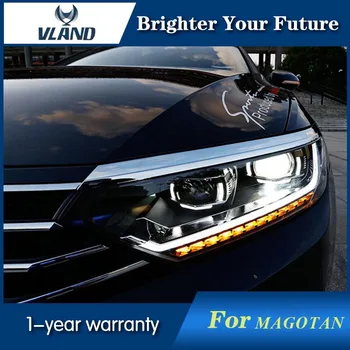 

2PCS LED Headlights For VW VOLKSWAGEN MAGOTAN 2016-2017 Head Lamp